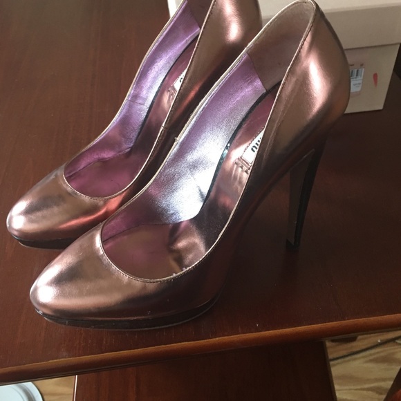 MIU MIU PRADA 💯% authentic leather rosegold heels - Picture 6 of 8